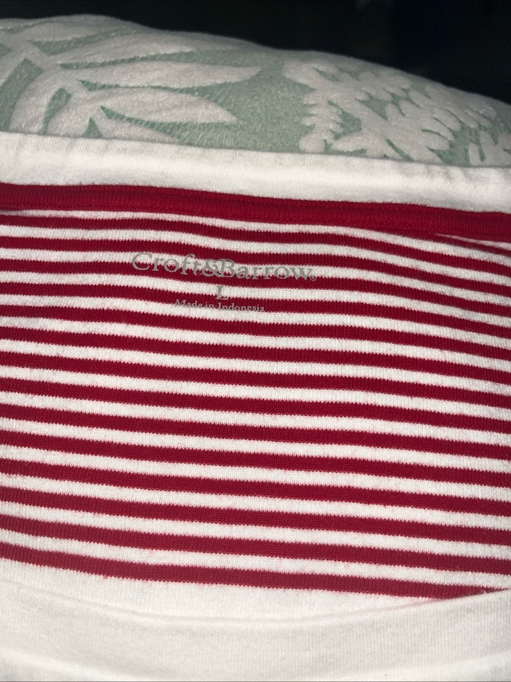 Burton Red and White Striped Square-Neck Short Sleeve Top - Picture 7 of 10